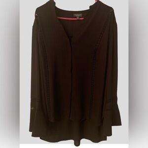The Limited Black slightly sheer w/ Bell sleeve blouse. Size 1X